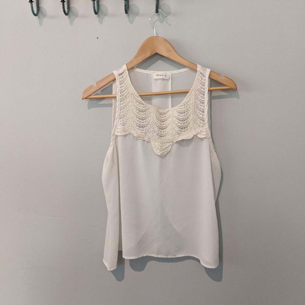 🌻3/$10 Sheer open back lace white top